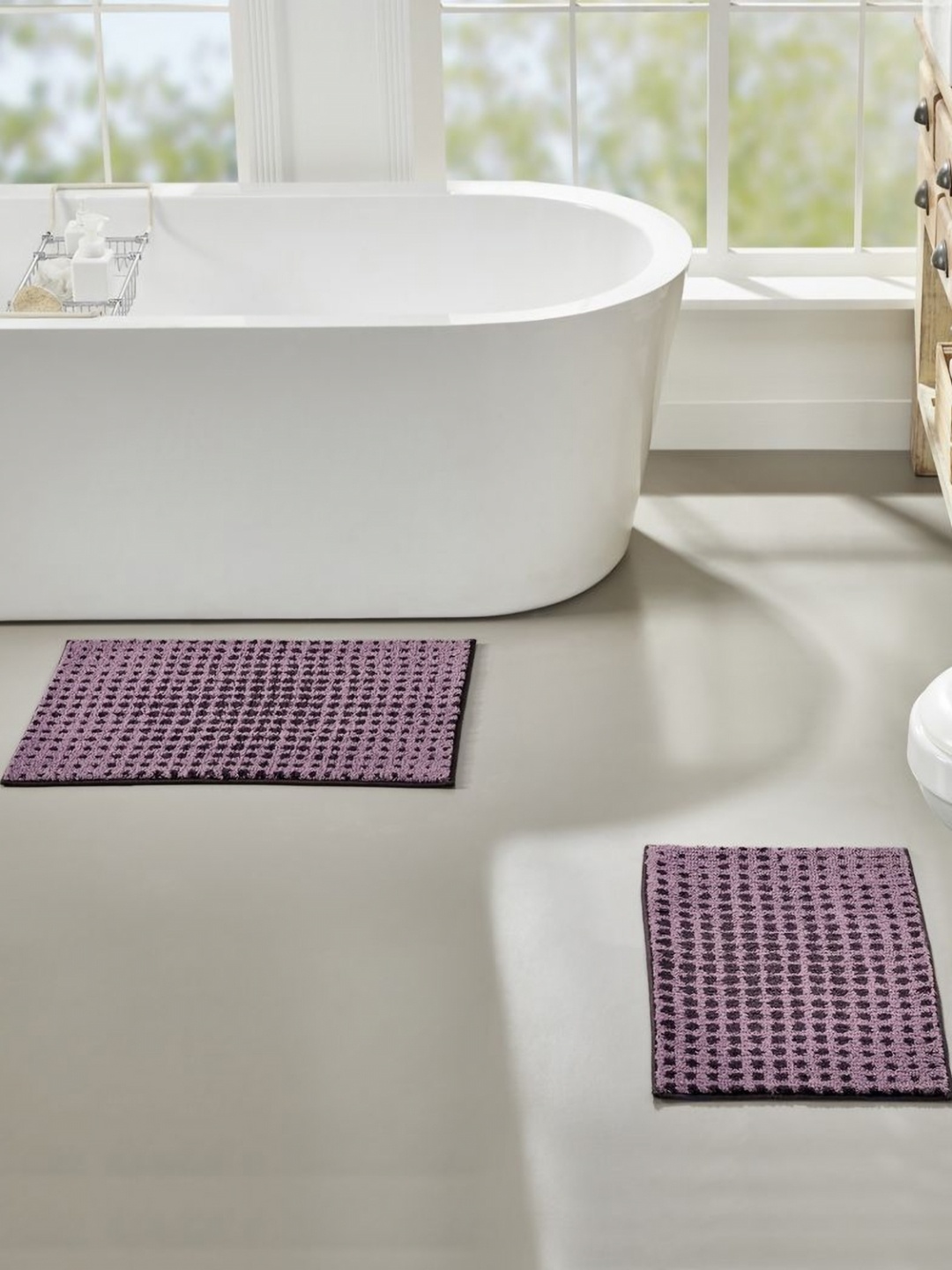 

Pano Purple & Mauve Printed 2000 GSM Anti-Skid Bath Rugs