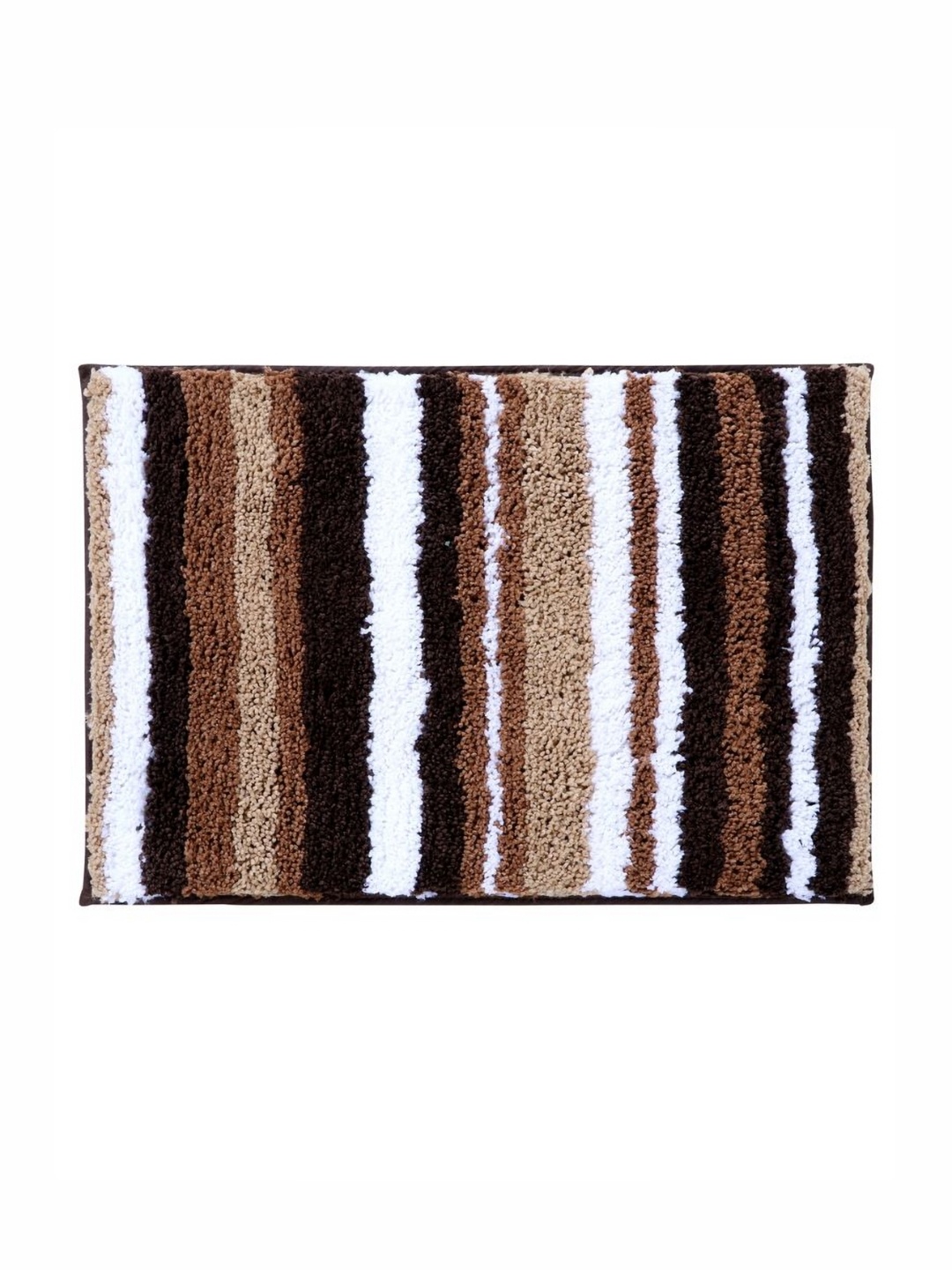 

Pano Brown & White Striped 1800 GSM Microfibre Anti-Skid Bath Rugs