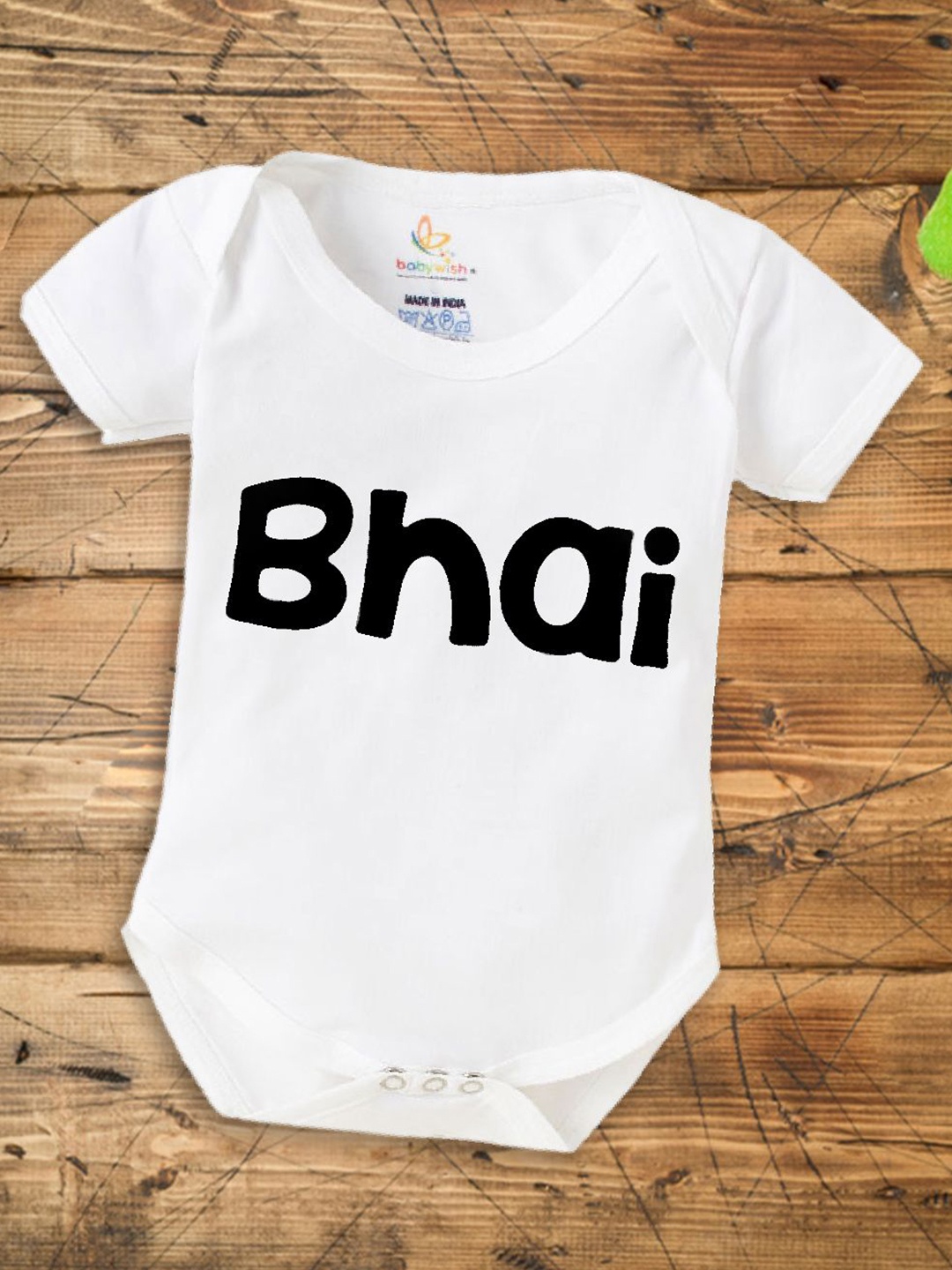 

Babywish Infants Printed Cotton Bodysuit, White