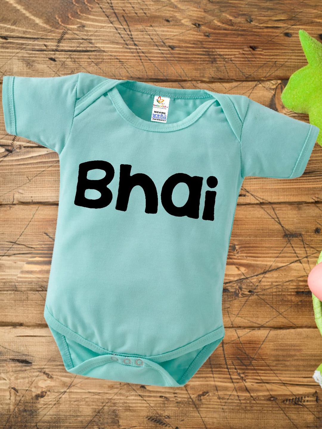 

Babywish Infants Printed Cotton Bodysuit, Sea green
