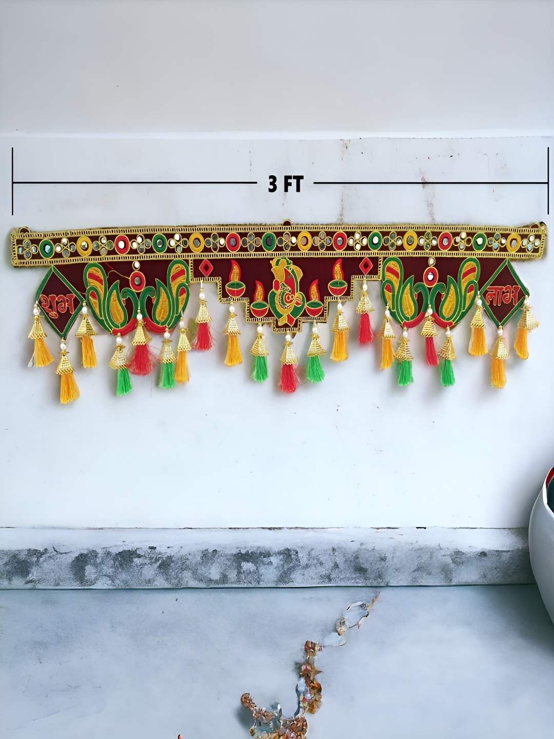 

NARYA TRADITIONAL Maroon & Yellow Printed Toran Wall Decor