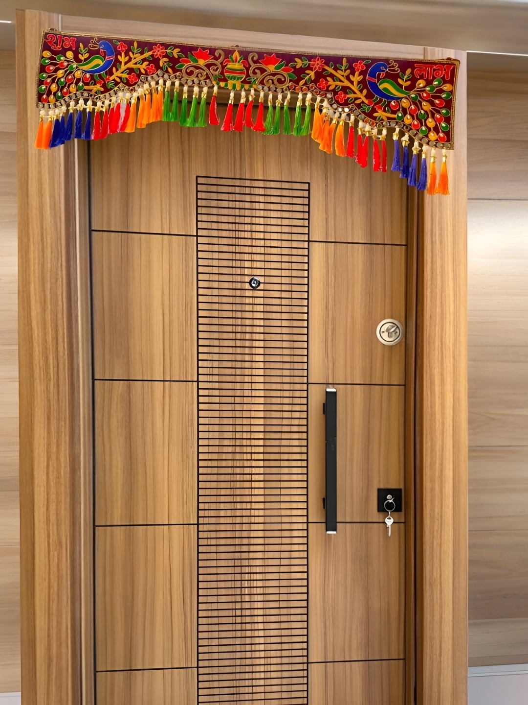 

NARYA TRADITIONAL Maroon & Green Printed Toran Wall Decor