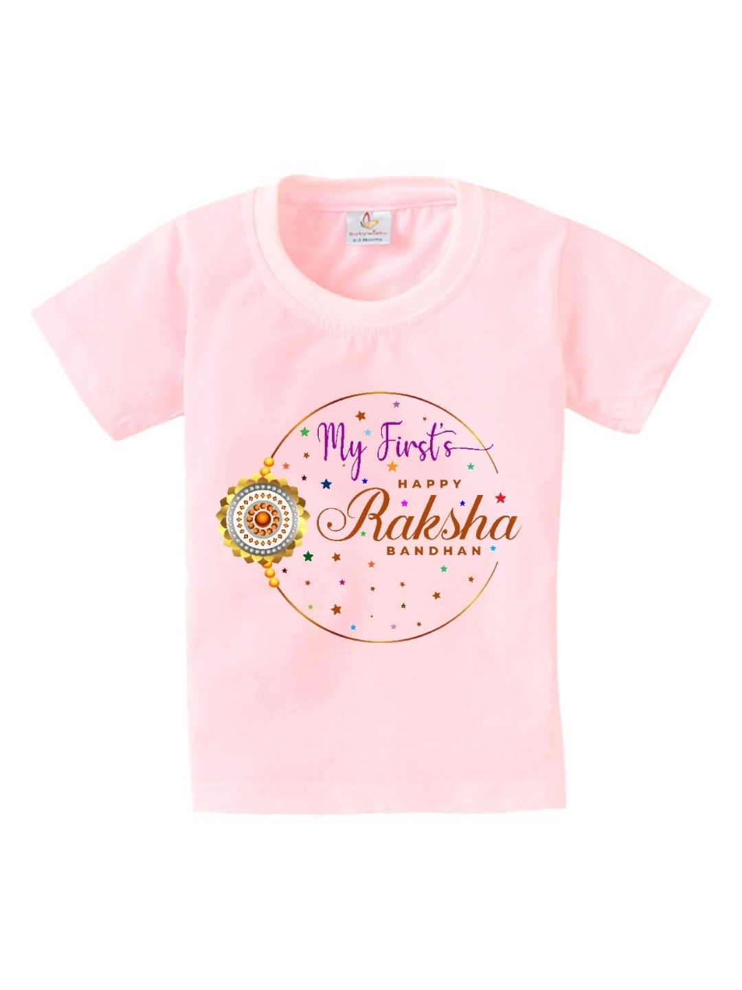 

Babywish Unisex Kids Printed Round Neck Cotton Tshirt, Pink