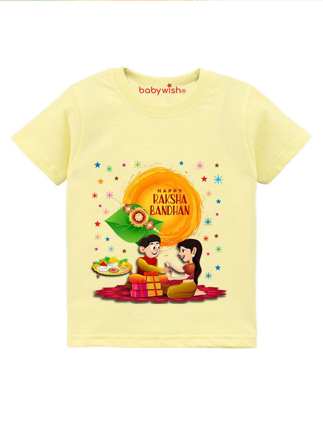 

Babywish Unisex Kids Printed Round Neck Cotton Tshirt, Yellow
