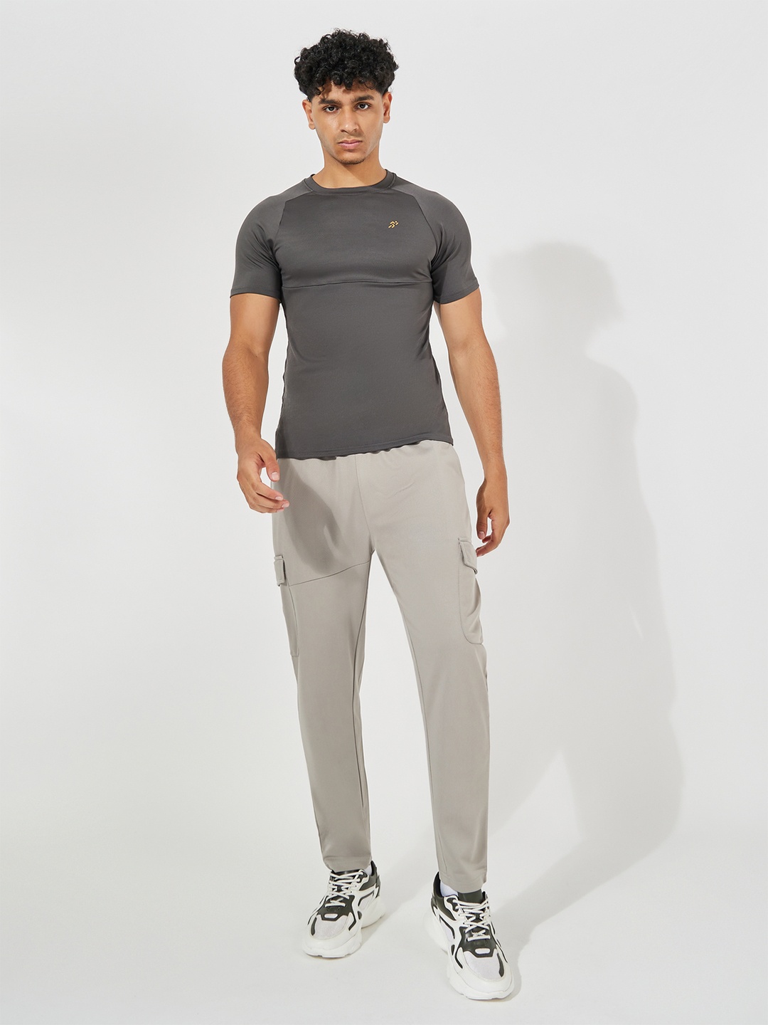

Styli Men Slim Fit Super Soft Cargos Trousers, Grey