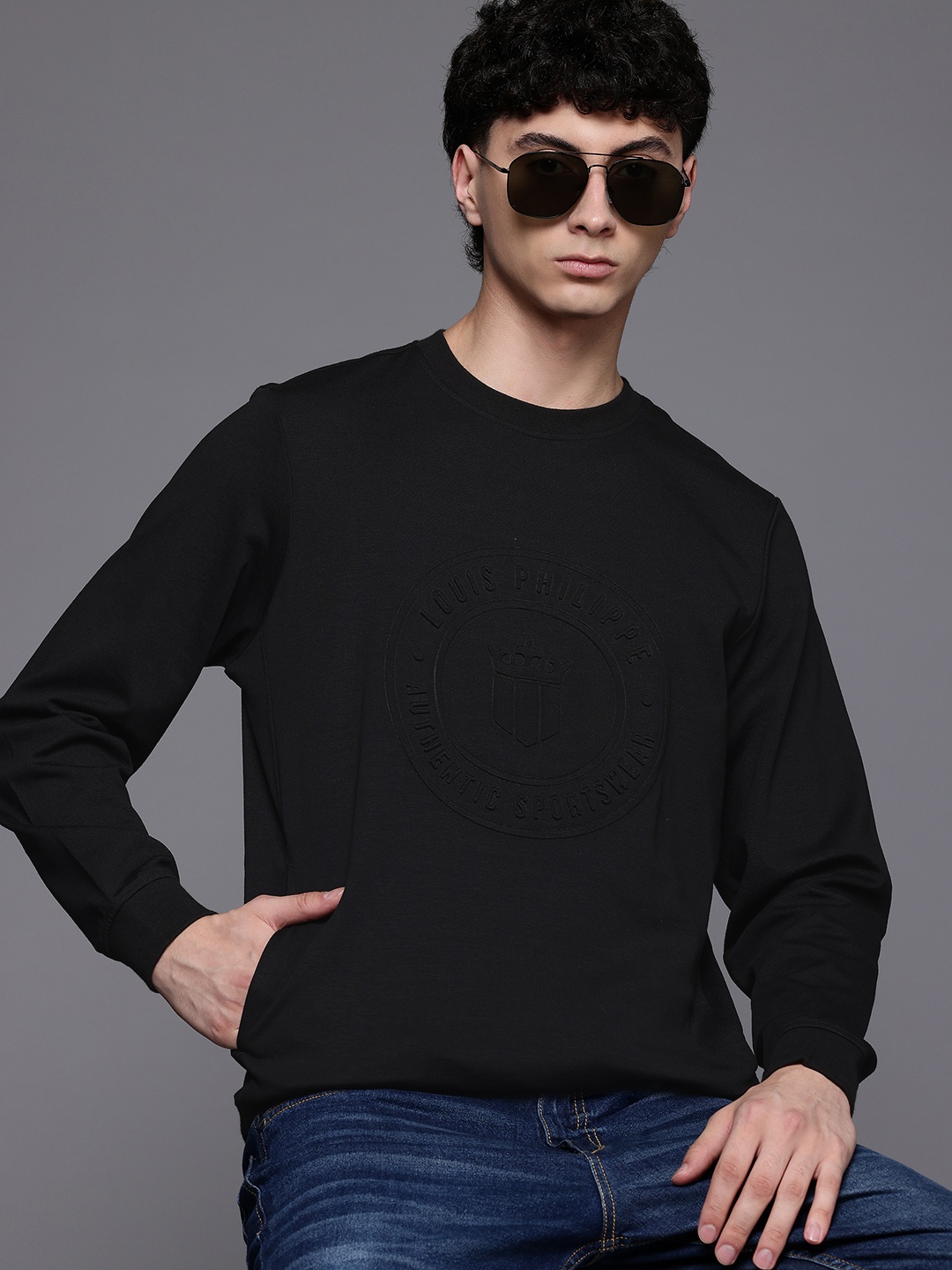 

Louis Philippe Sport Printed Sweatshirt, Black