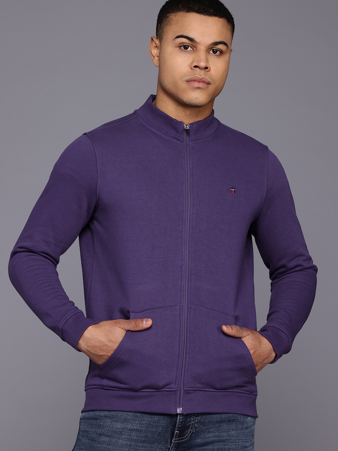 

Louis Philippe Sport Men Solid Sweatshirt, Purple