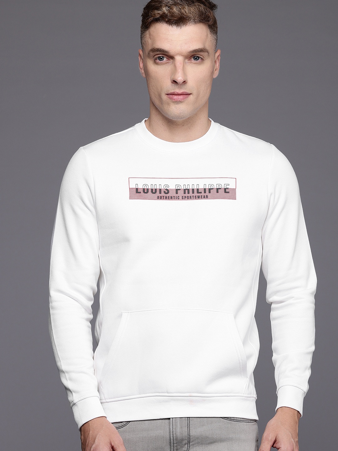 

Louis Philippe Sport Brand Logo Print Sweatshirt, White