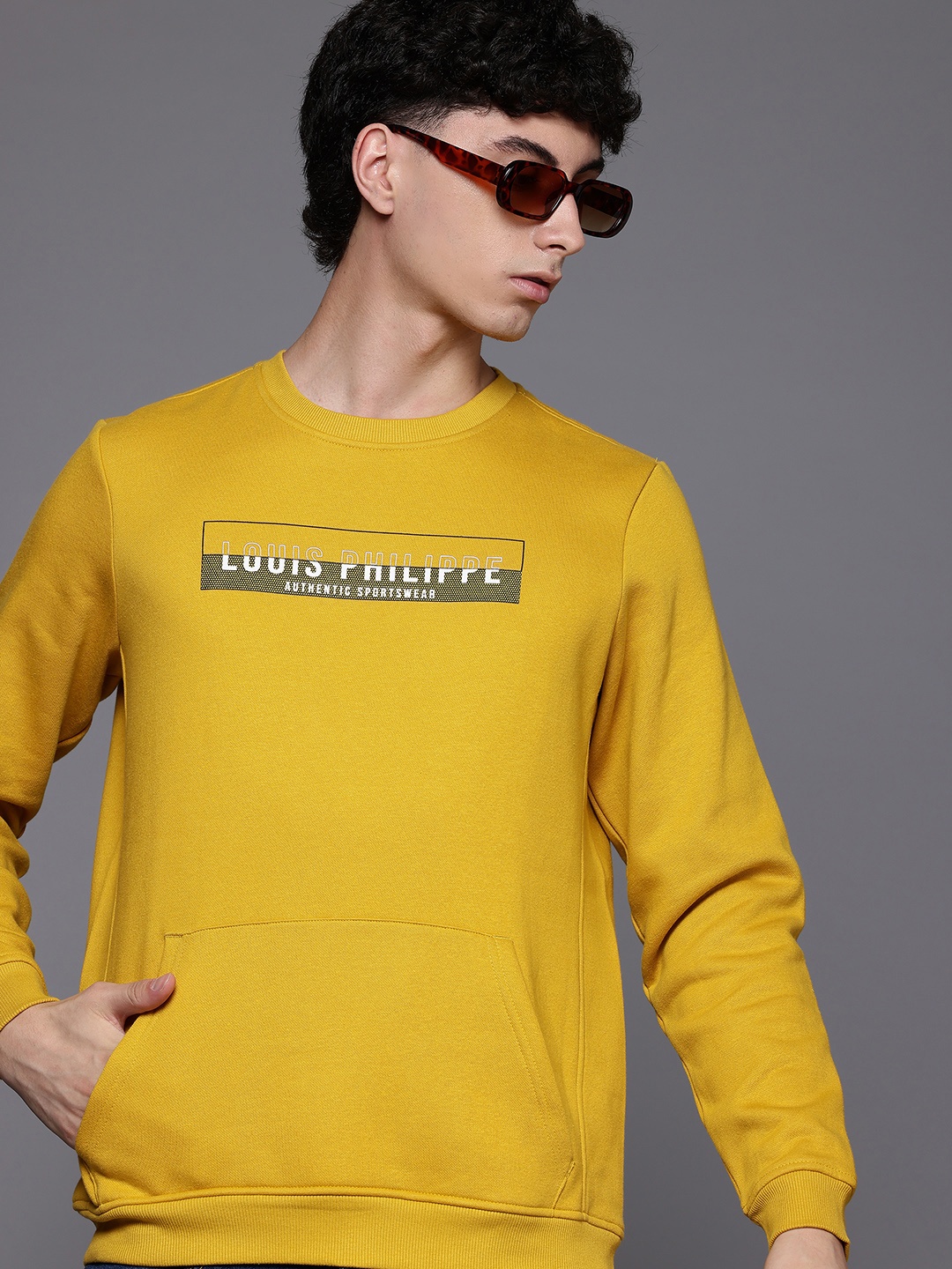 

Louis Philippe Sport Printed Sweatshirt, Mustard