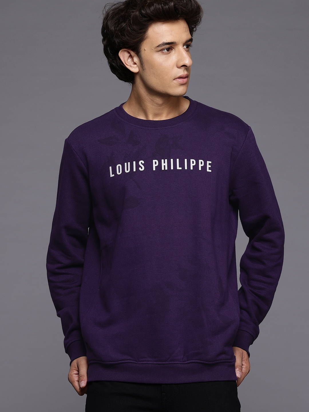 

Louis Philippe Sport Men Printed Sweatshirt, Purple