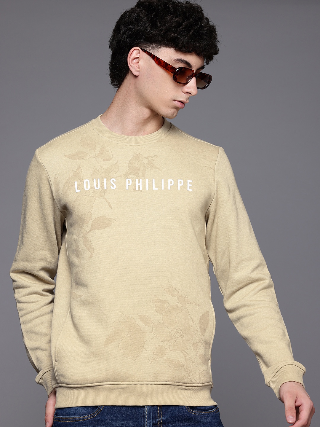 

Louis Philippe Sport Floral Printed Sweatshirt, Beige