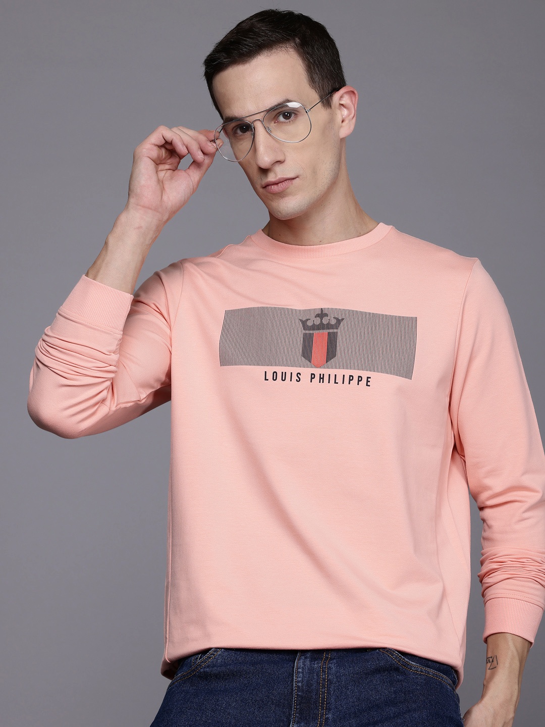 

Louis Philippe Sport Logo Printed Sweatshirt, Pink