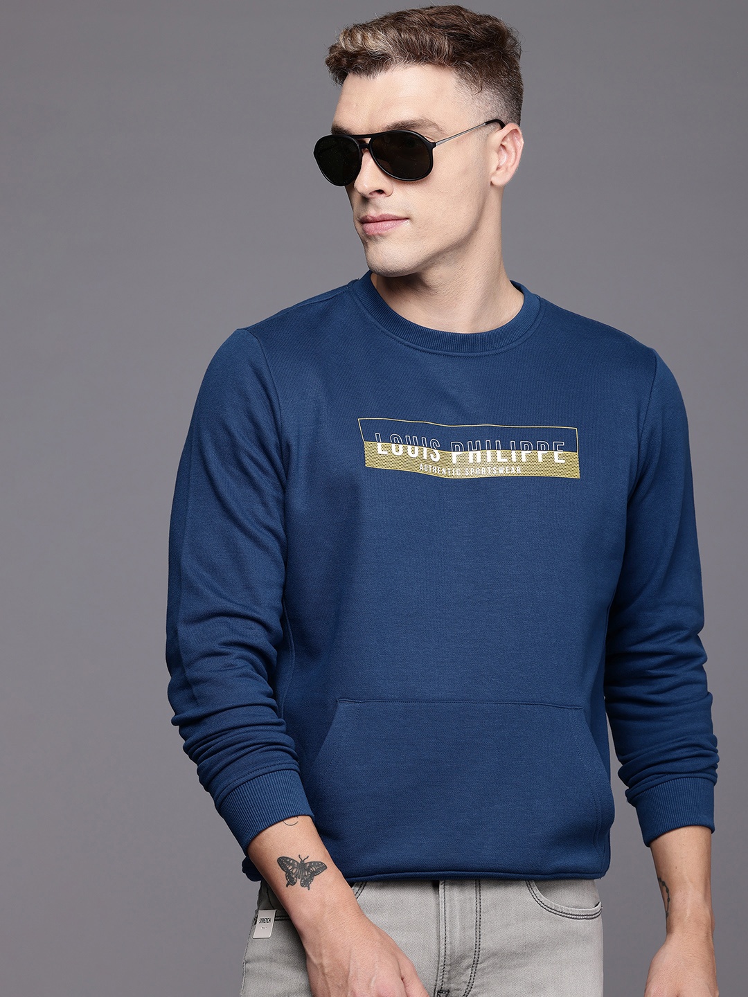 

Louis Philippe Sport Brand Logo Print Sweatshirt, Blue