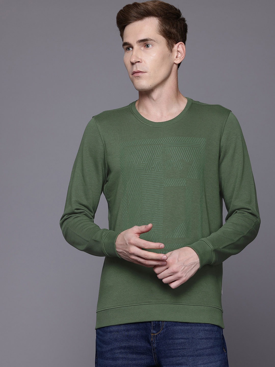 

Louis Philippe Jeans Men Sweatshirt, Olive