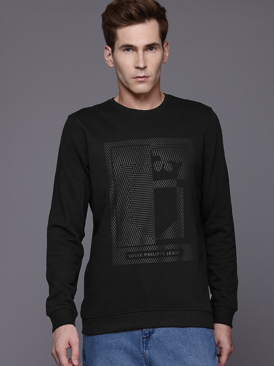 

Louis Philippe Jeans Printed Sweatshirt, Black