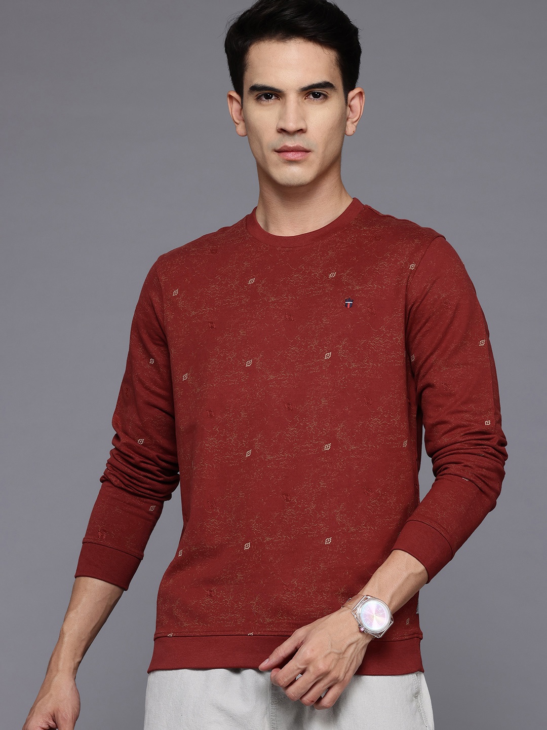 

Louis Philippe Jeans Printed Sweatshirt, Rust