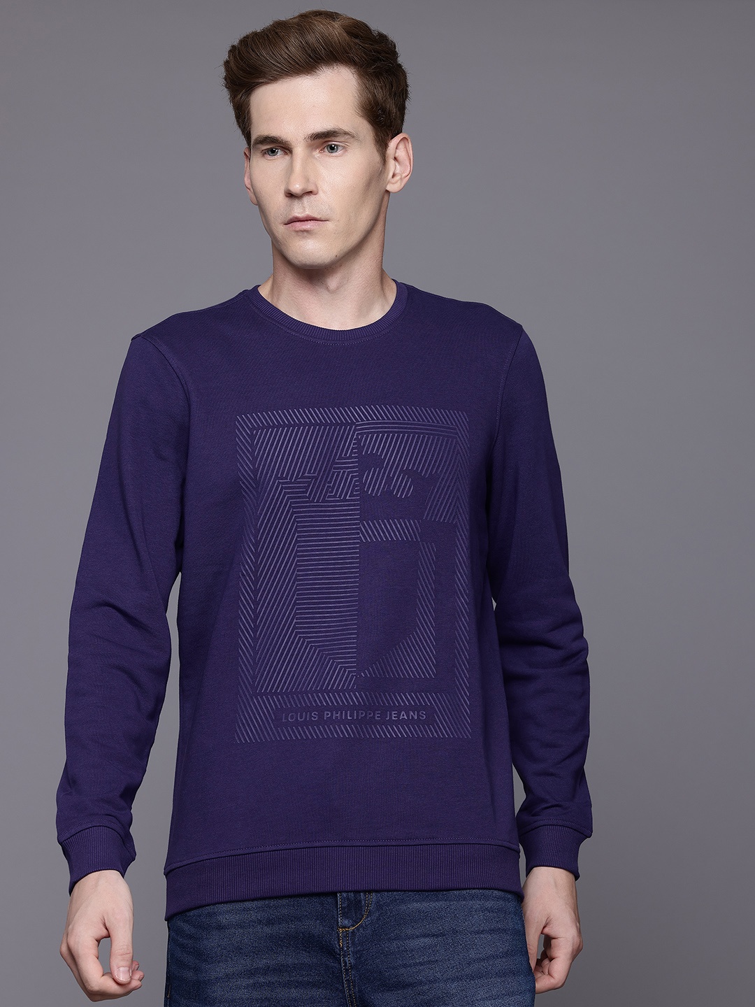 

Louis Philippe Jeans Men Sweatshirt, Purple