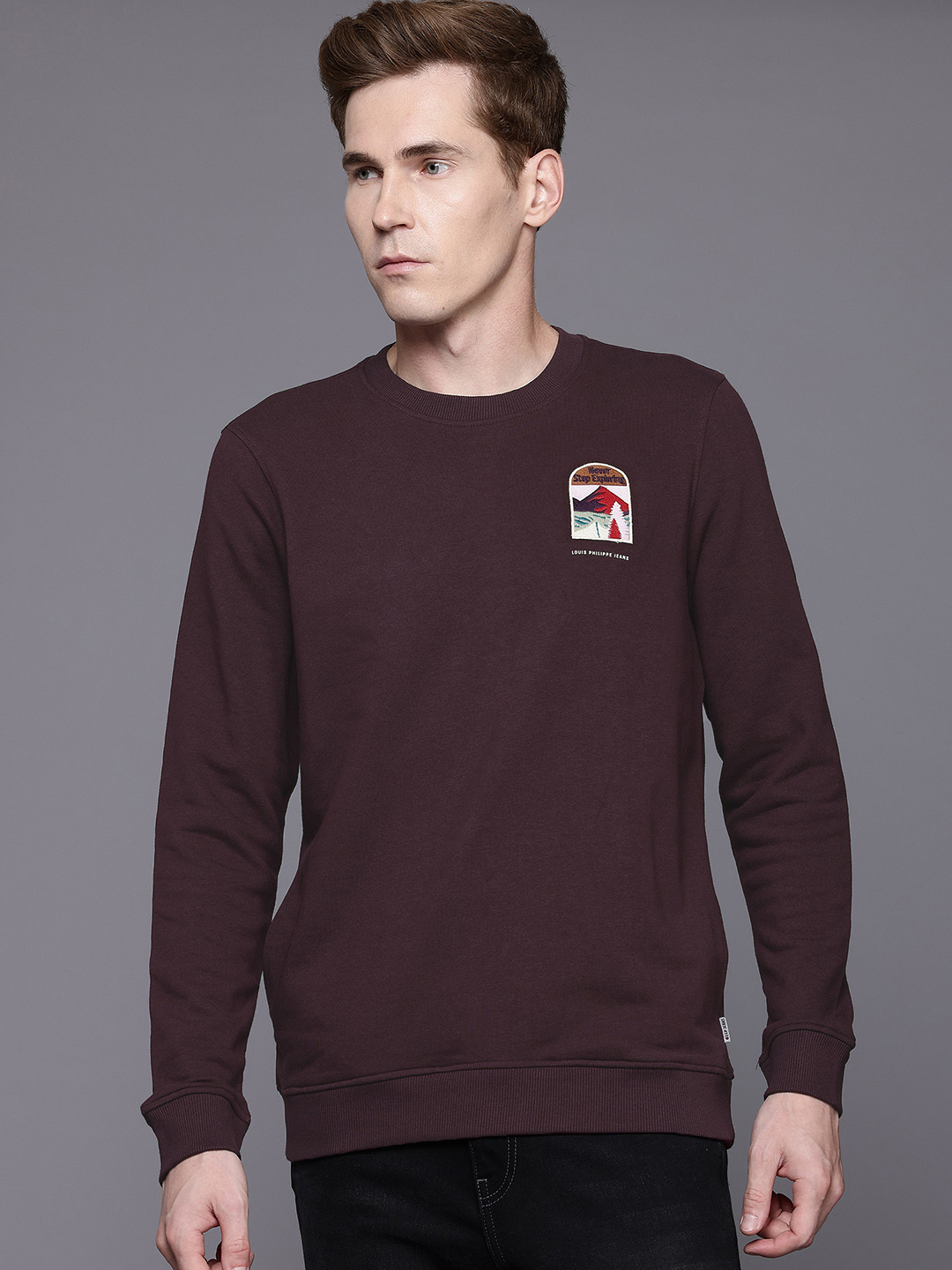 

Louis Philippe Jeans Men Sweatshirt, Burgundy