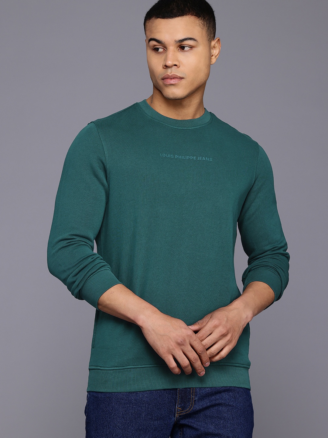 

Louis Philippe Jeans Pure Cotton Sweatshirt, Green