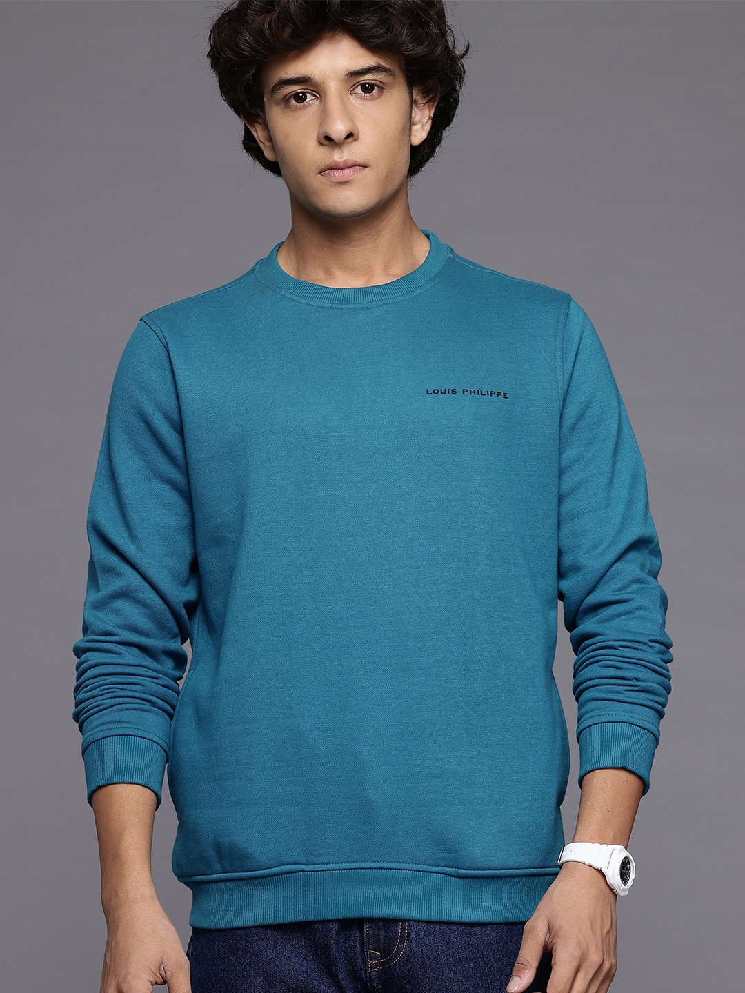 

Louis Philippe Regular Fit Sweatshirt, Teal