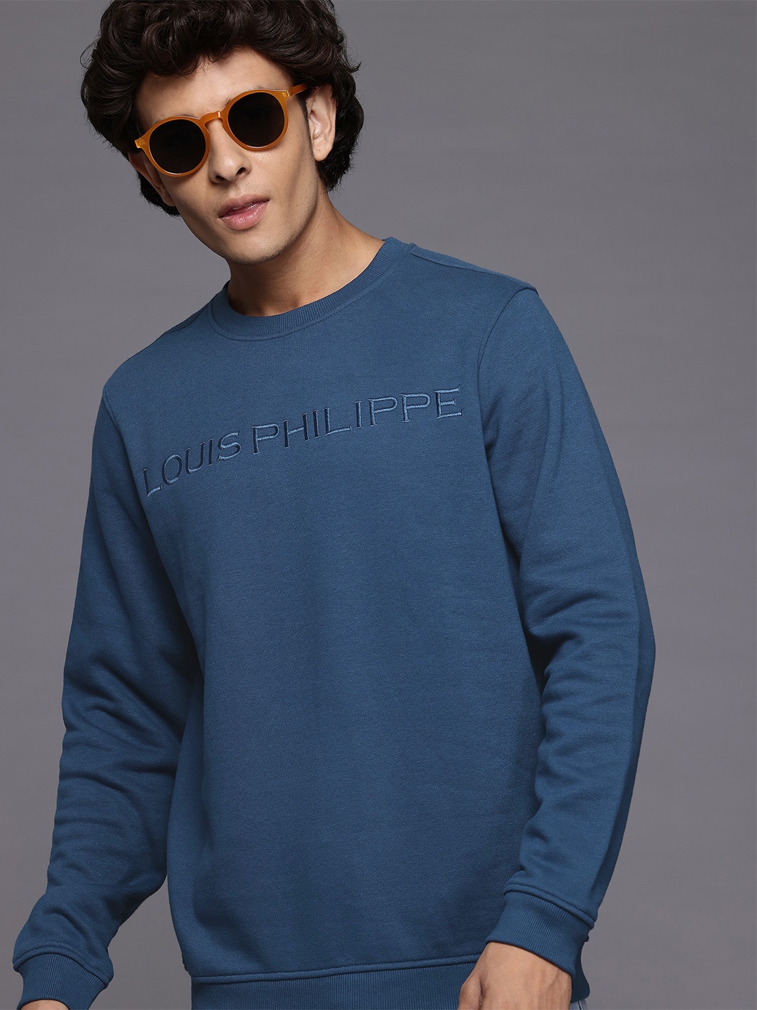 

Louis Philippe Embroidered Sweatshirt, Blue