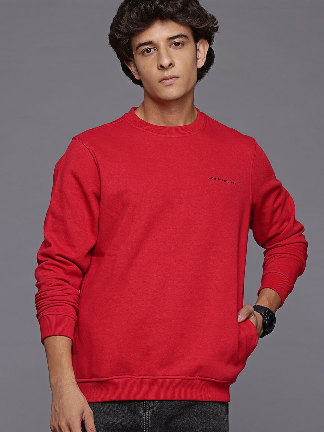 

Louis Philippe Regular Fit Sweatshirt, Red