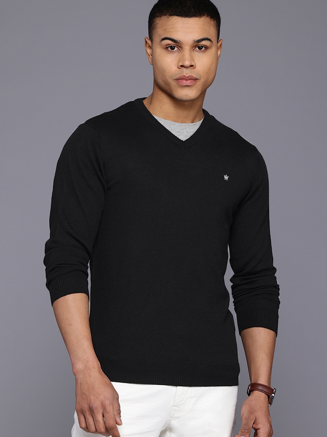 

Louis Philippe V-Neck Pullover, Black