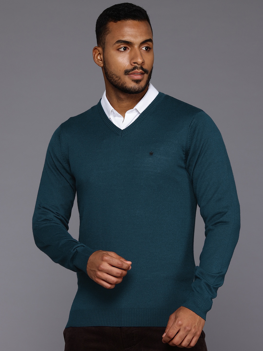 

Louis Philippe Solid Pullover Sweater, Teal