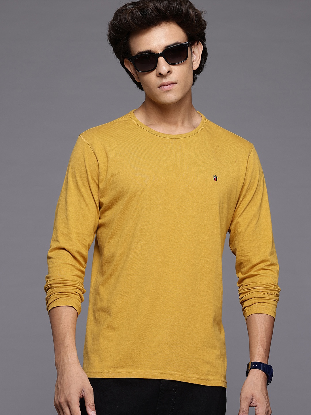 

Louis Philippe Full Sleeves Pure Cotton T-shirt, Yellow
