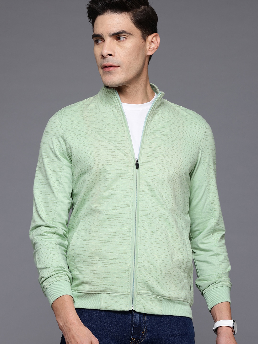

Louis Philippe Ath.Work Reflective Effect Printed Sweatshirt, Green