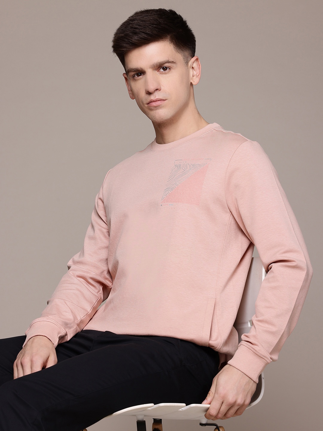 

Louis Philippe Ath.Work Men Slim Fit Sweatshirt, Pink