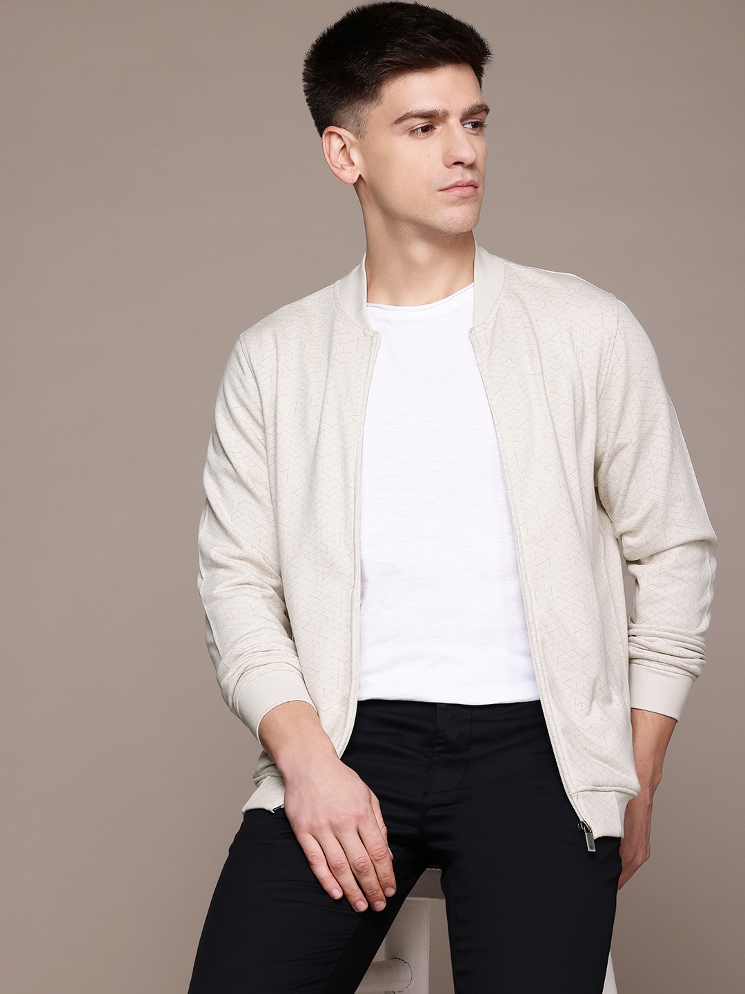 

Louis Philippe Ath.Work Men Printed Slim Fit Sweatshirt, White