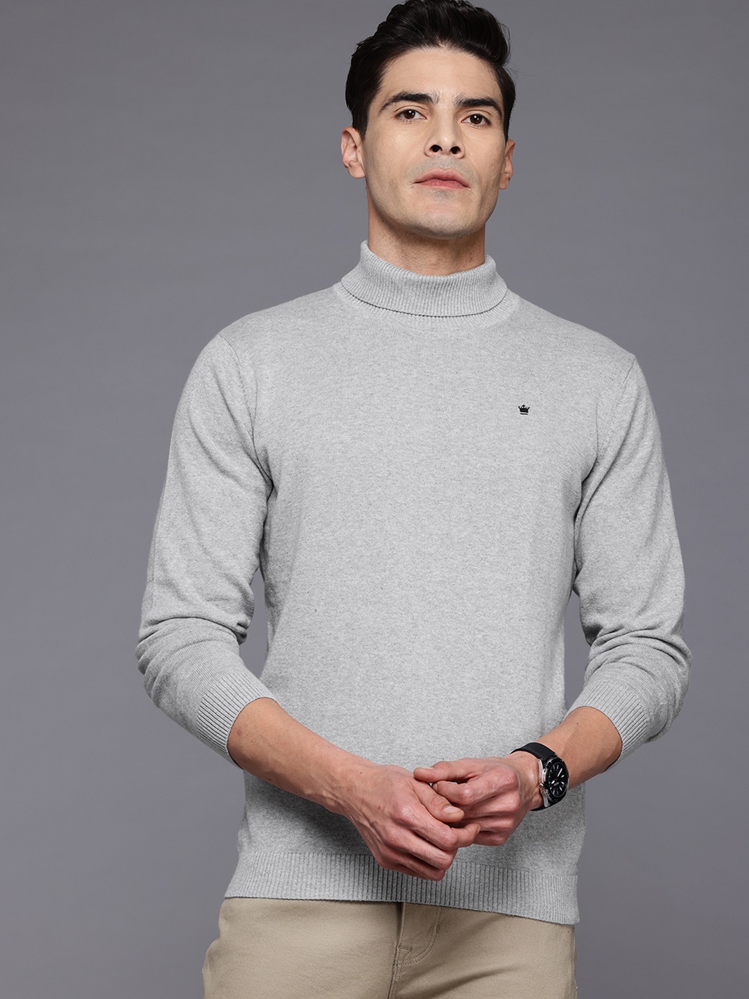 

Louis Philippe ATHPLAY Men Pure Cotton Pullover, Grey