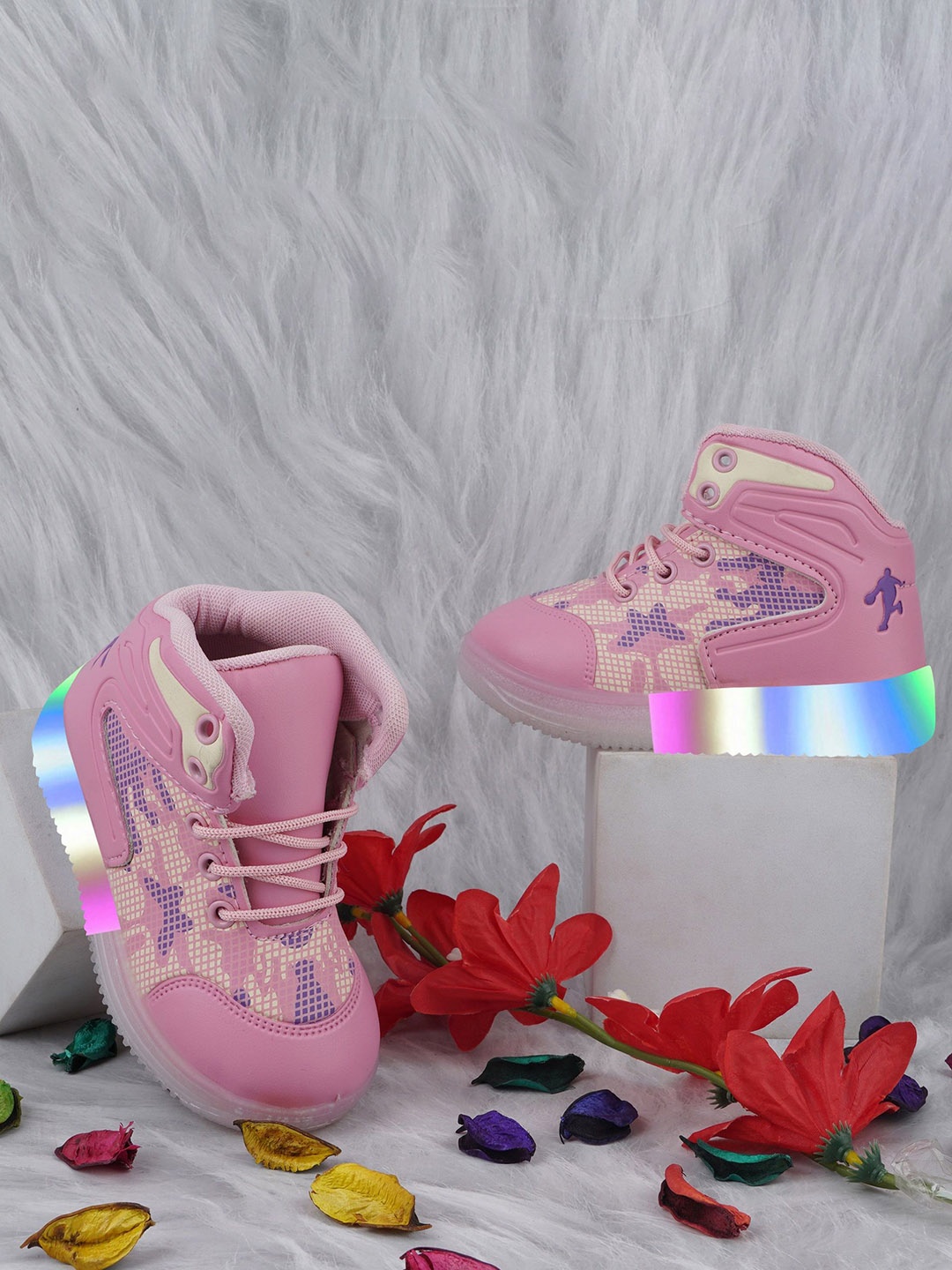 

BAESD Unisex Kids Woven Design Sneakers, Pink