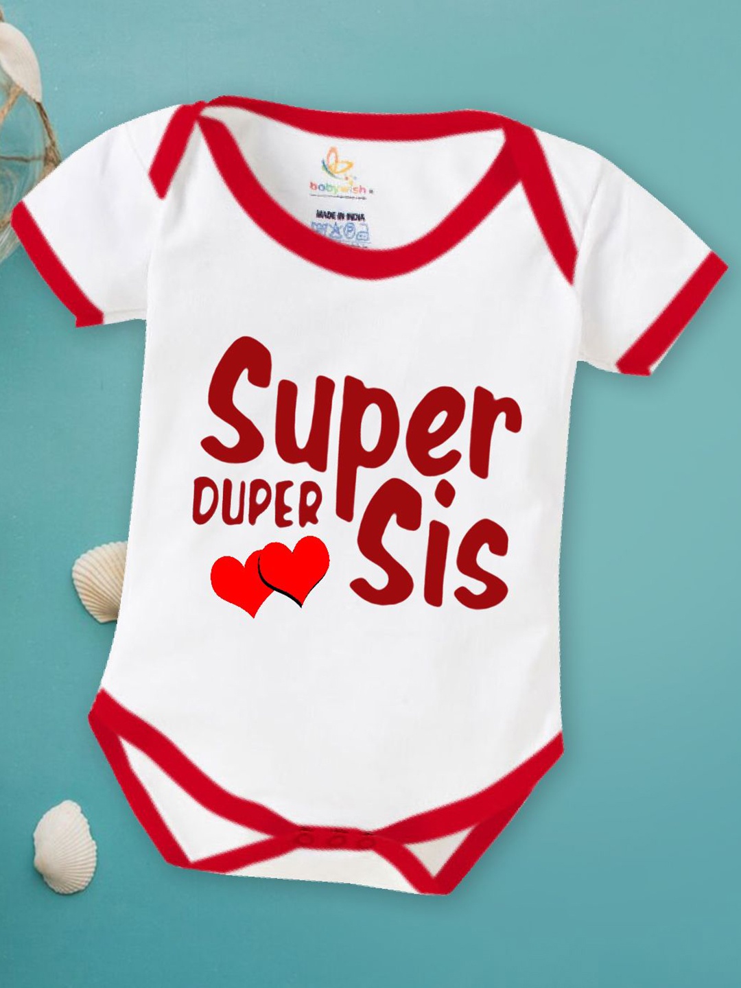 

Babywish Infants Printed Cotton Bodysuit, White