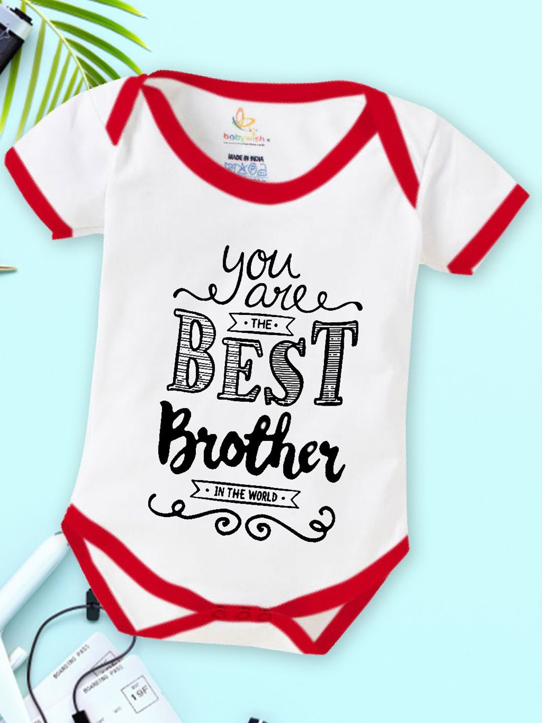 

Babywish Infants Printed Cotton Bodysuit, White