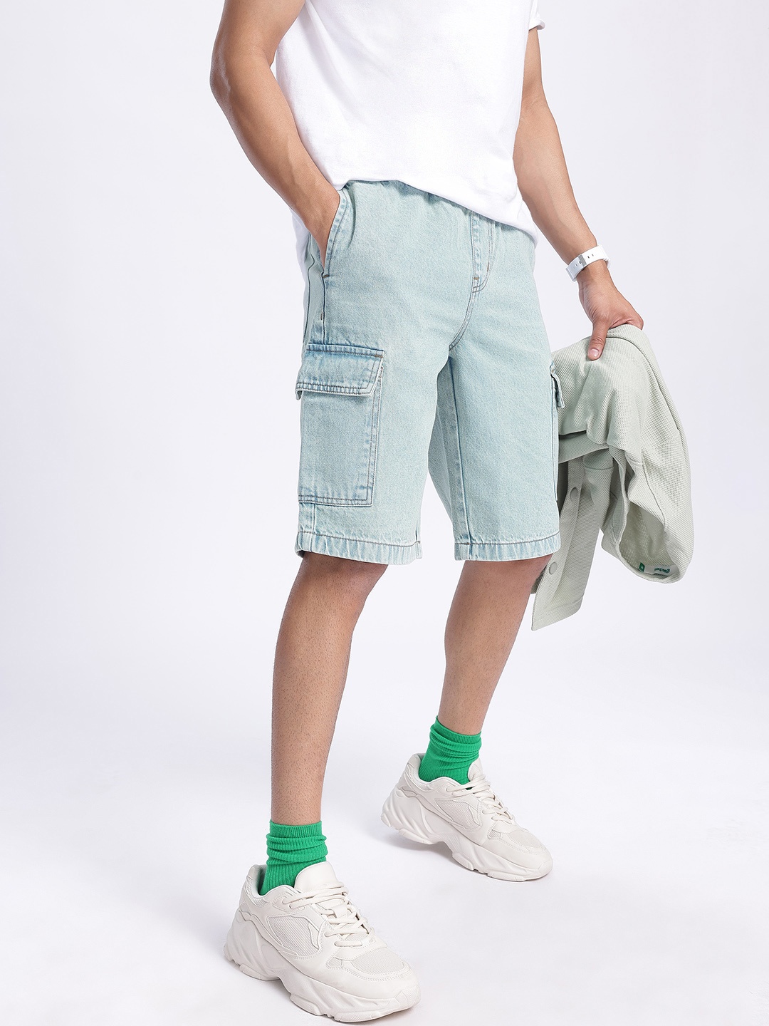 

Kook N Keech Men Casual Constructs Cargo Style Jorts, Blue