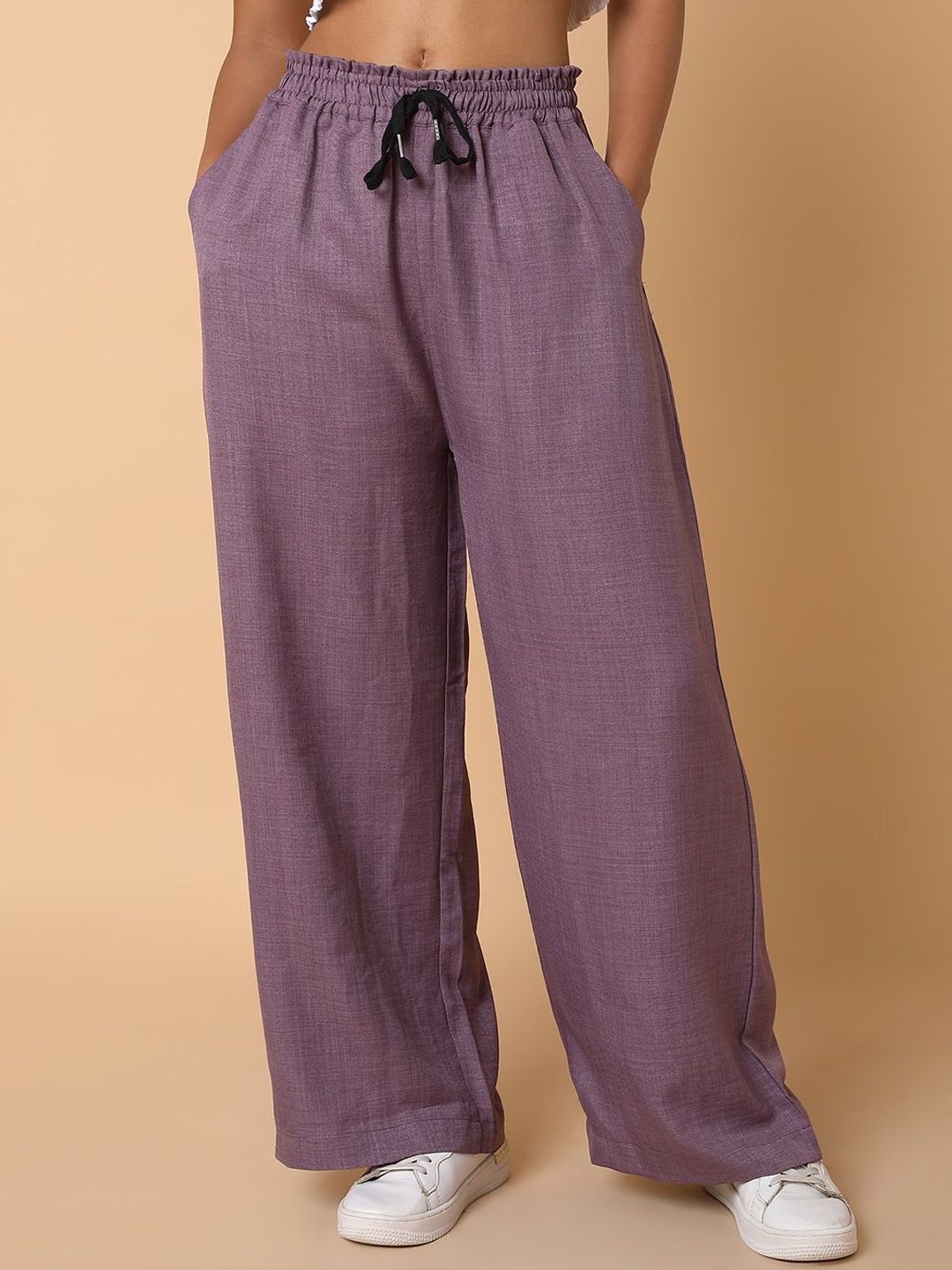 

SHOWOFF Women Comfort Loose Fit Trousers, Lavender