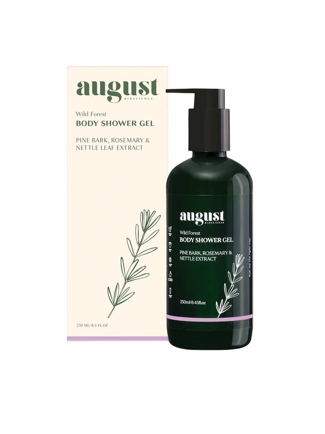 

August Bioscience Wild Forest Body Shower Gel-250ml, Transparent