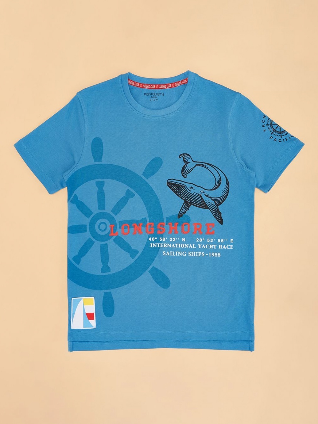 

Pantaloons Junior Boys Printed Round Neck Cotton Tshirt, Teal