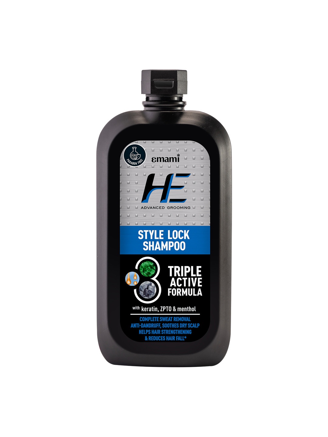 

HE Triple Active Formula Style Lock Shampoo With Keratin & Menthol - 200ml, Black