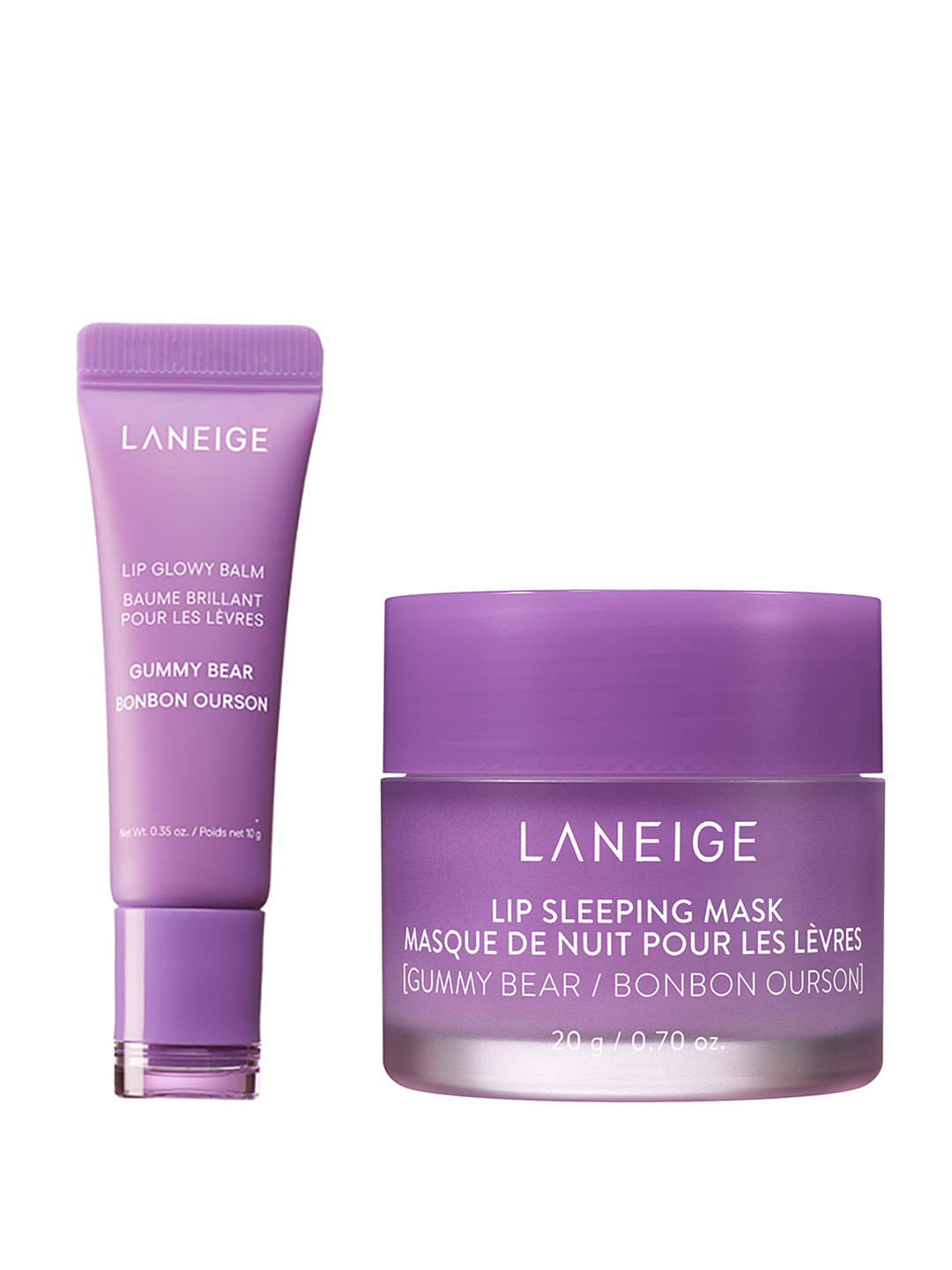

LANEIGE Set of Lip Glowy Balm 10 g & Lip Sleeping Mask 20 g - Gummy Bear, Purple
