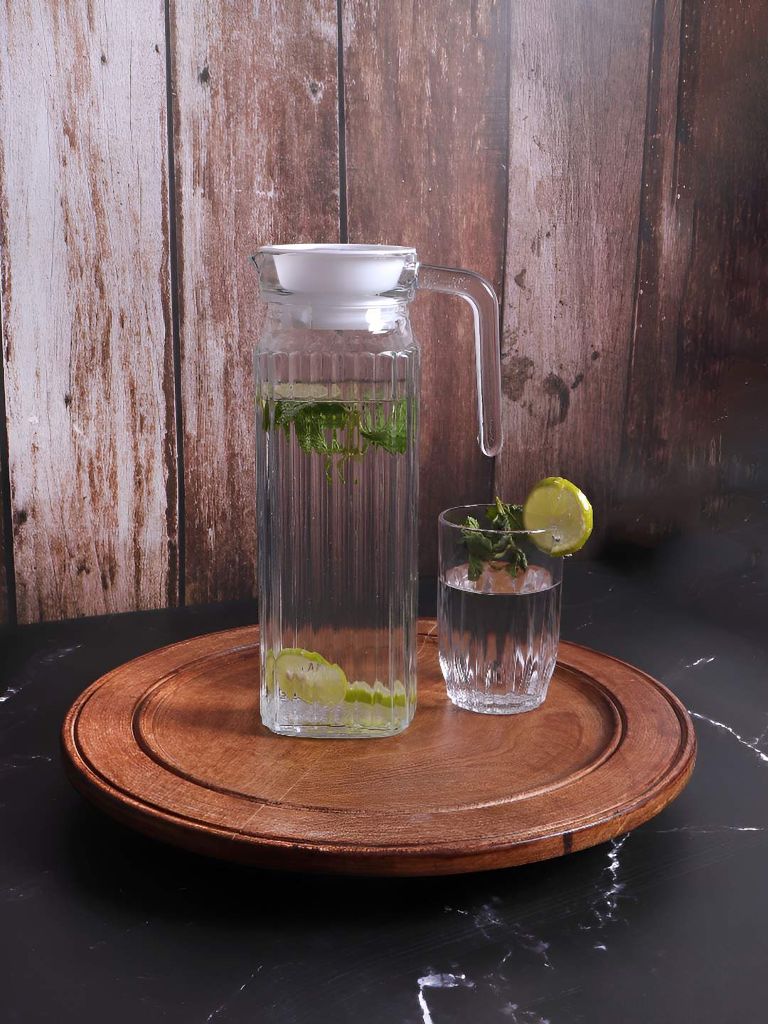 

Clovefry Transparent Textured Glass Water Jug 1 L