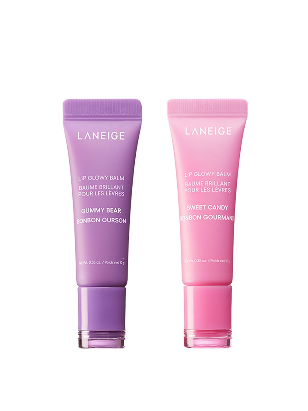 

LANEIGE Set of 2 Lip Glowy Lightweight Balm with Shea 10 g each - Sweet Candy & Gummy Bear, Purple