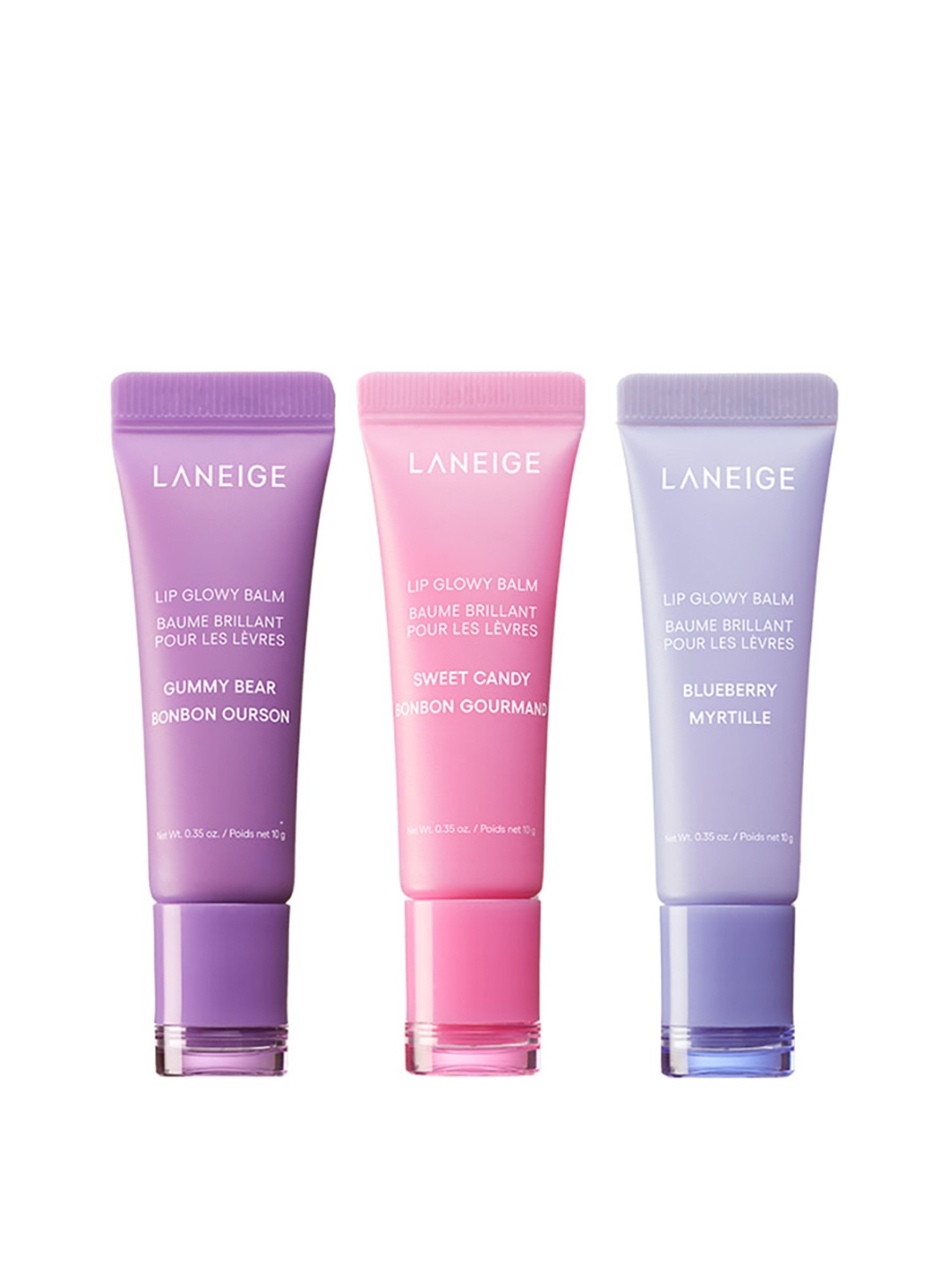 

LANEIGE Set of 3 Lip Glowy Lightweight Balm with Shea Butter - 10 g each, Purple
