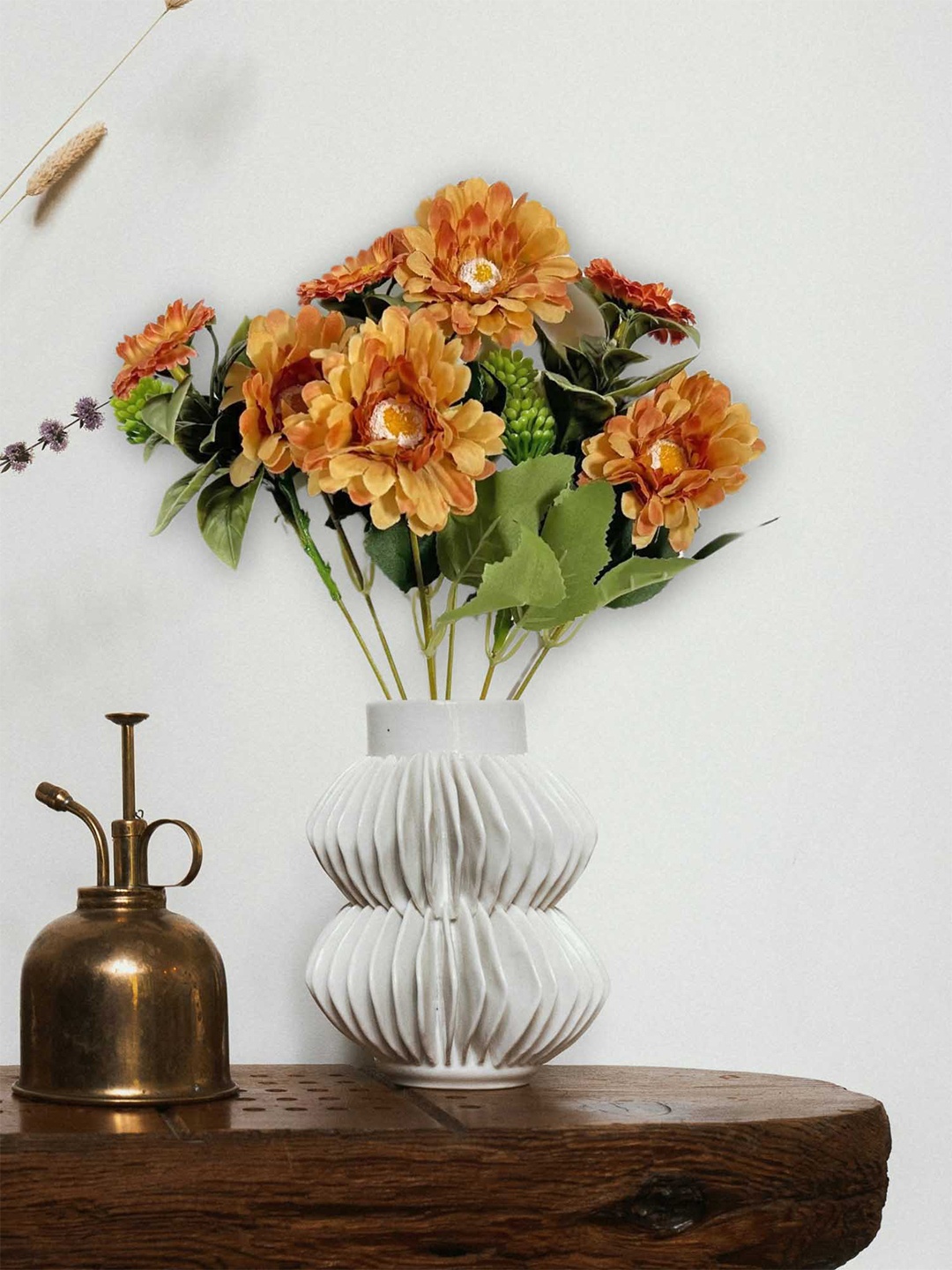 

ARTSY Peach & Green Jasmine Non Hanging Artificial Flower