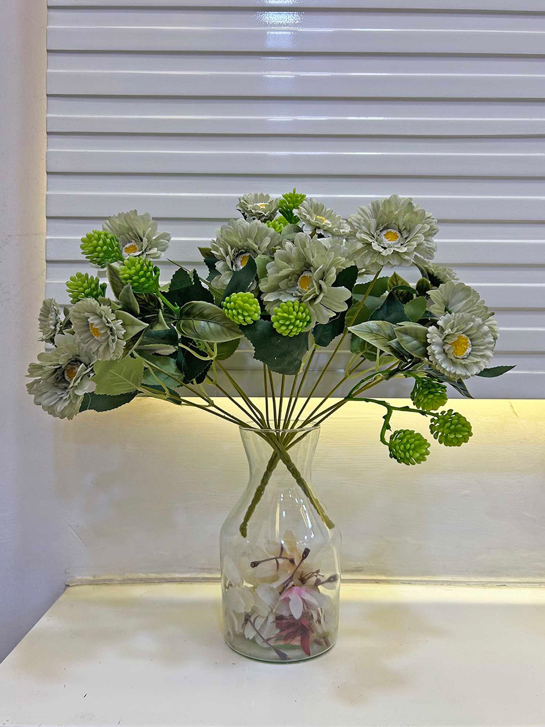 

ARTSY Green & Yellow 2 Pieces Jasmine Non Hanging Artificial Flowers