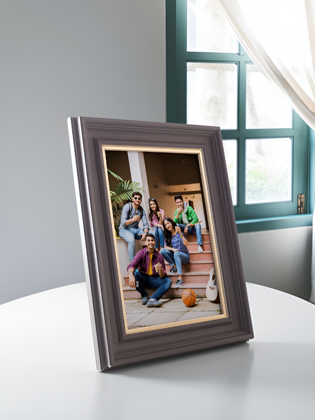 

Golden Peacock Dark Brown MDF Table-Top Photo Frame, Coffee brown