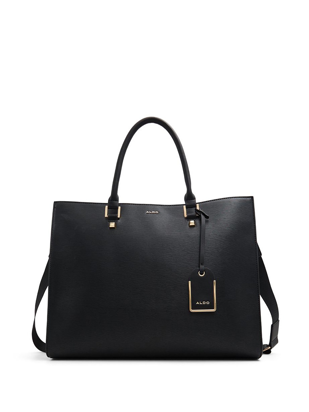 

ALDO Oversized Structured Handheld Bag with Fringed, Black