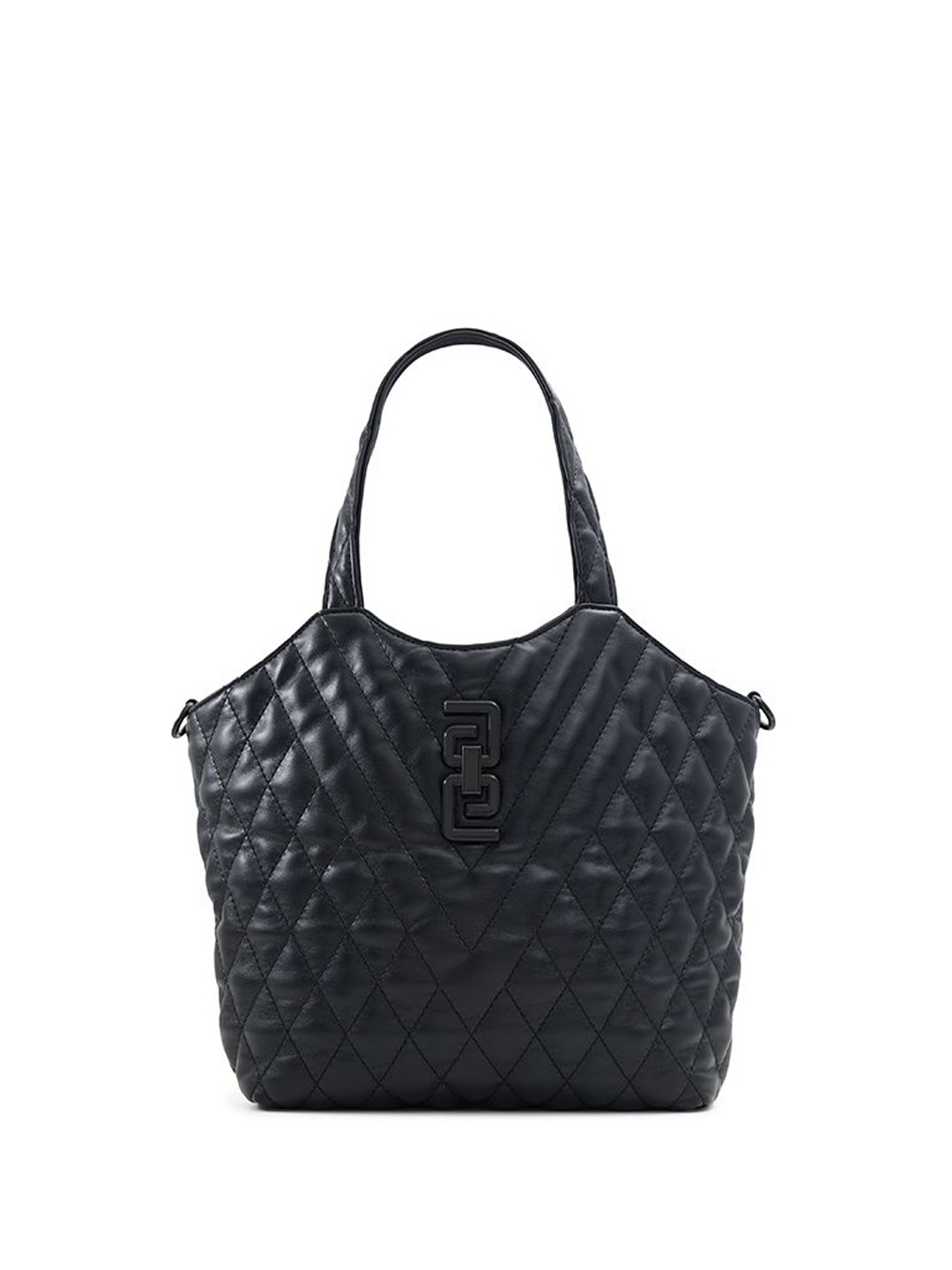 

ALDO Geometric Textured Shopper Sling Bag with Quilted, Black